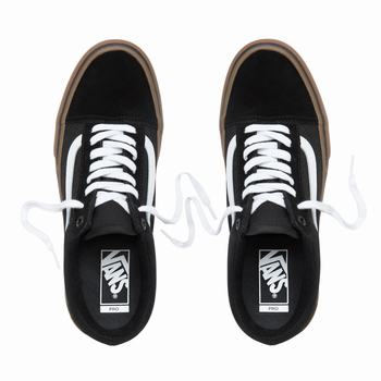 Damske Skate Obuv Vans Old Skool Pro Čierne Biele VA86CNZAX